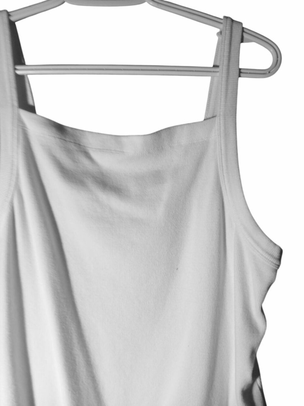 Pilcro Womens White Ribbed Tank Top Bodysuit Square Neck Snap Closure Size 2X - Picture 3 of 14